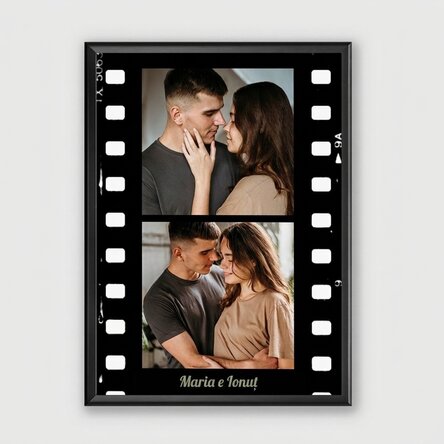 Quadro personalizzato con 2 foto e testo - Film
