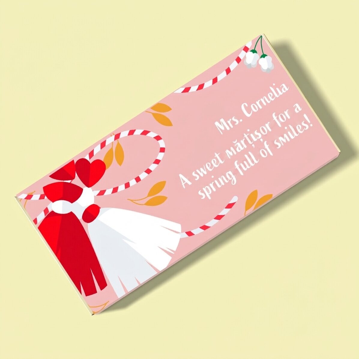 Cioccolato personalizzato con messaggio - Un dolce martisor