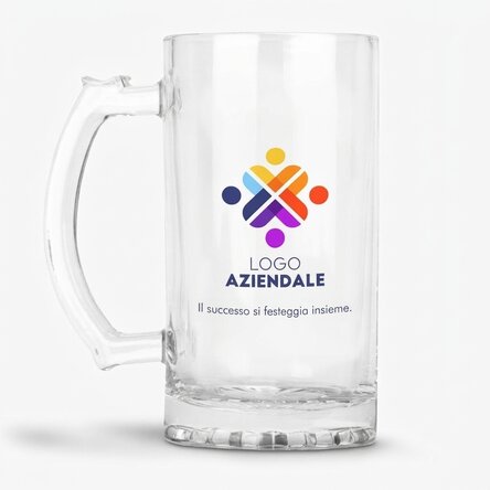 Boccale da birra personalizzato con logo e testo