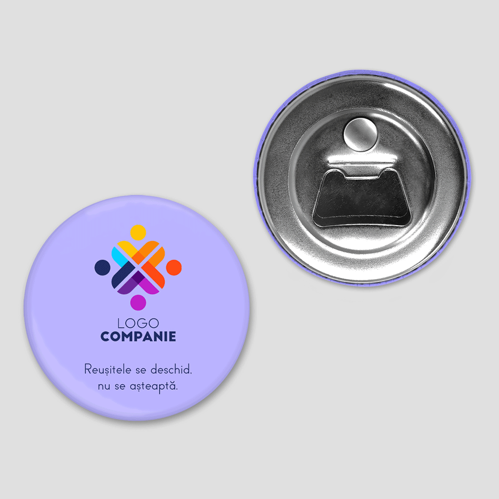 Apribottiglie magnetico personalizzato con logo e testo