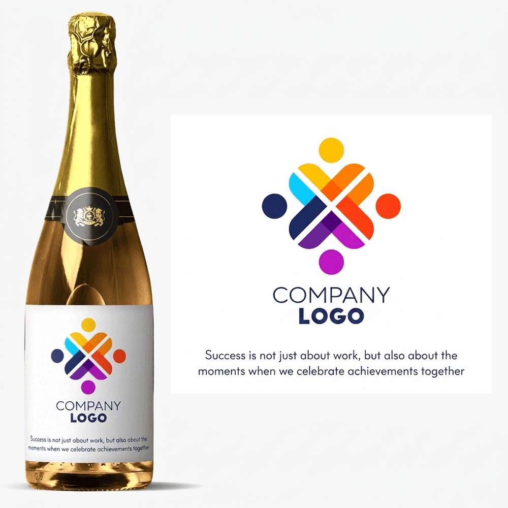 Spumante personalizzato con logo e testo