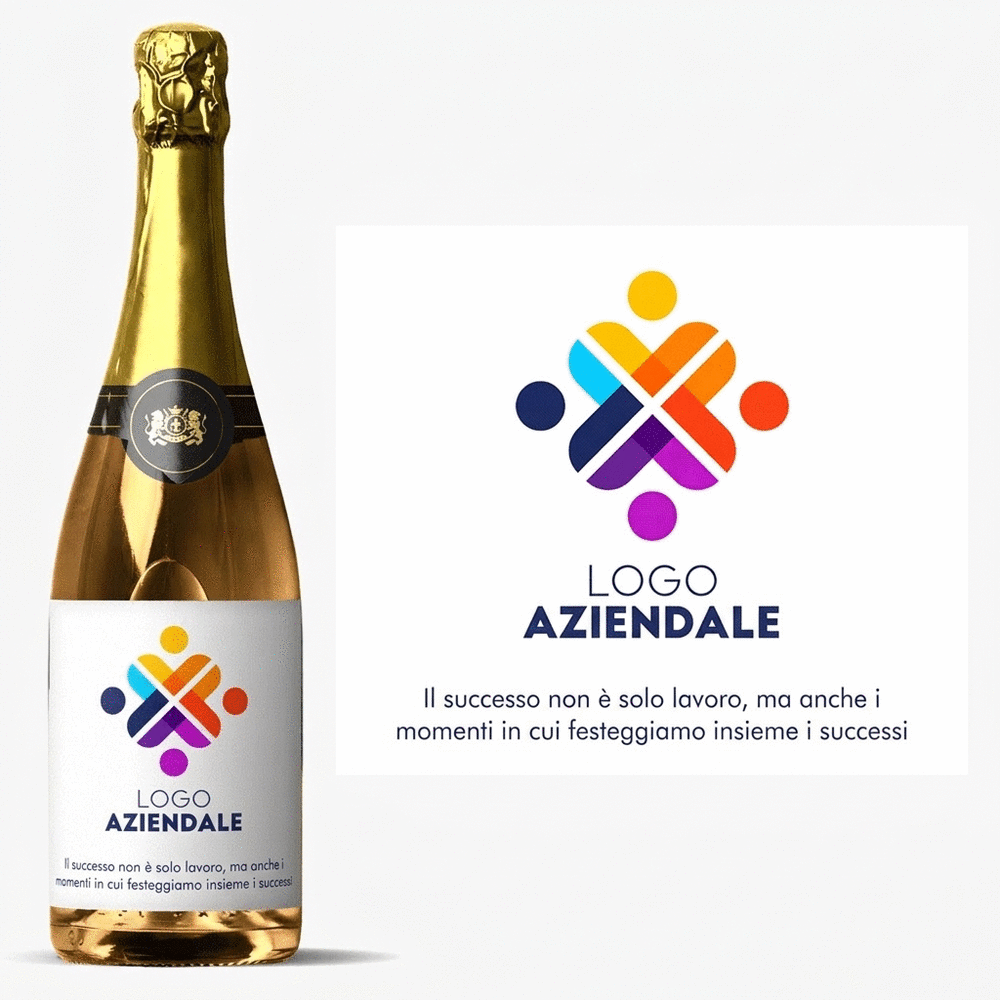 Spumante personalizzato con logo e testo