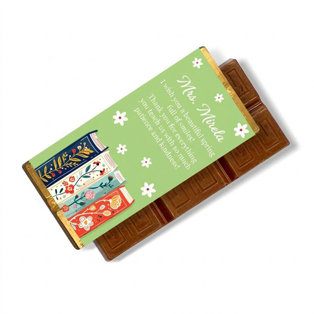 Mini tavoletta di cioccolato personalizzata con messaggio - Books