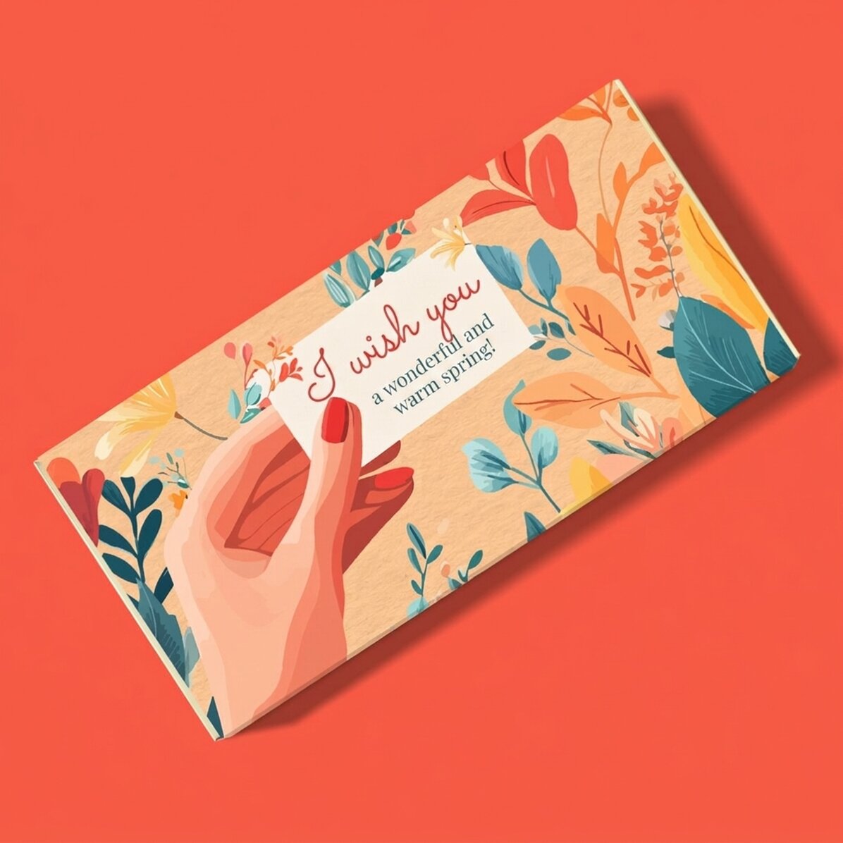 Cioccolato personalizzato con messaggio - Messaggio di primavera