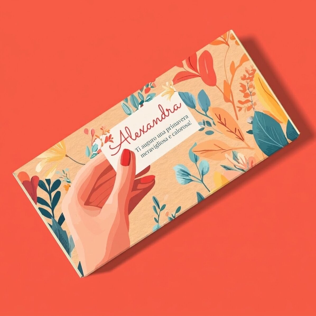 Cioccolato personalizzato con messaggio - Messaggio di primavera