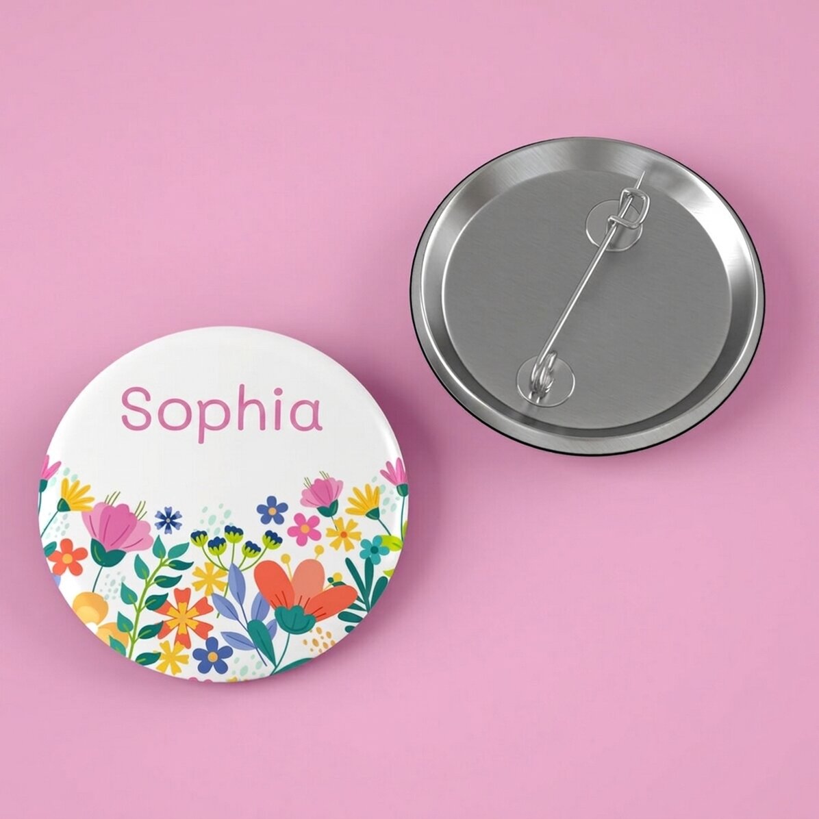 Spilla personalizzata con scritta - Fiori