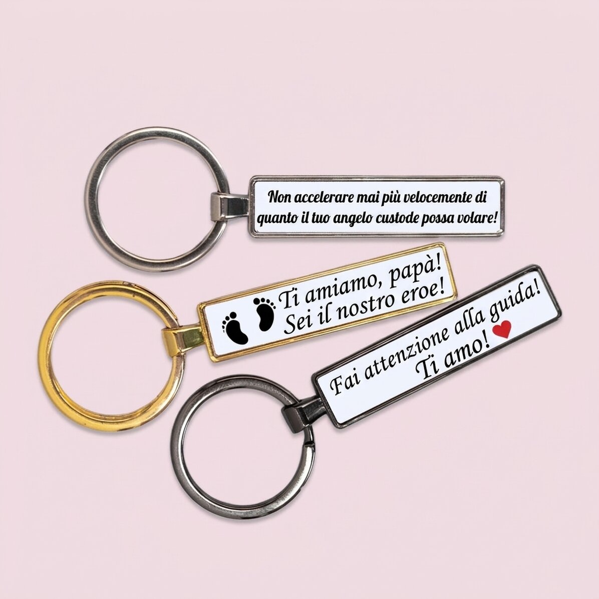 Portachiavi replica targa personalizzata con messaggio