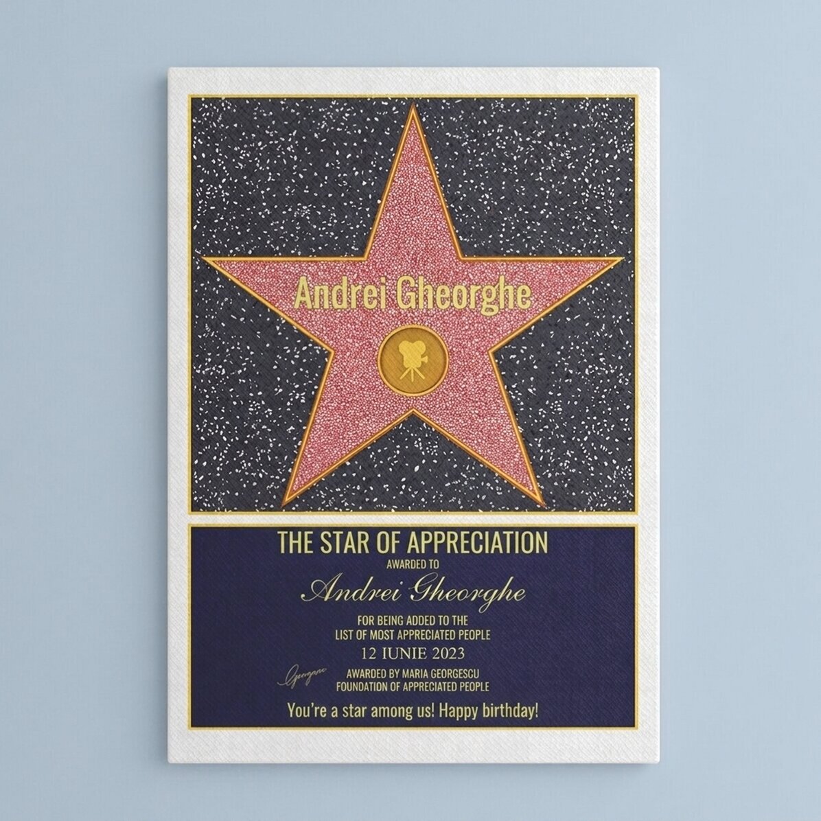 Quadro su tela personalizzato - La stella della gratitudine