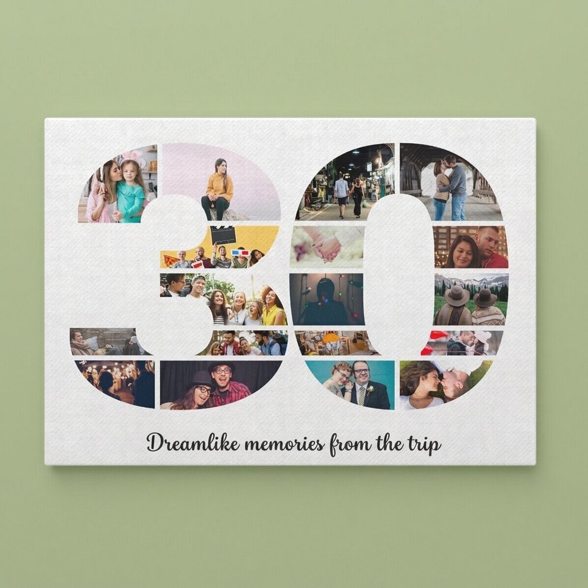 Quadro su tela personalizzato in formato orizzontale con foto e testo - 30