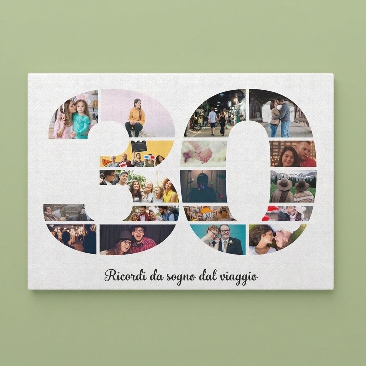 Quadro su tela personalizzato in formato orizzontale con foto e testo - 30