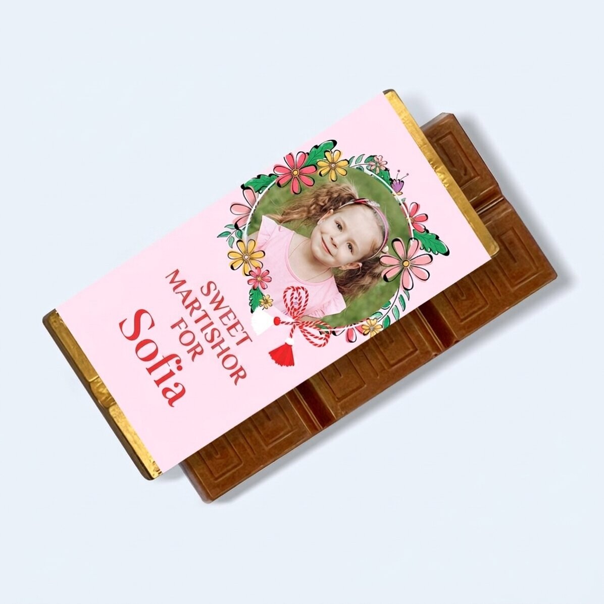 Mini tavoletta di cioccolato personalizzata con messaggio e foto