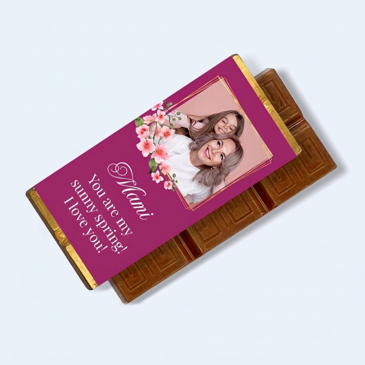 Mini tavoletta di cioccolato personalizzata con messaggio e foto - Mia cara
