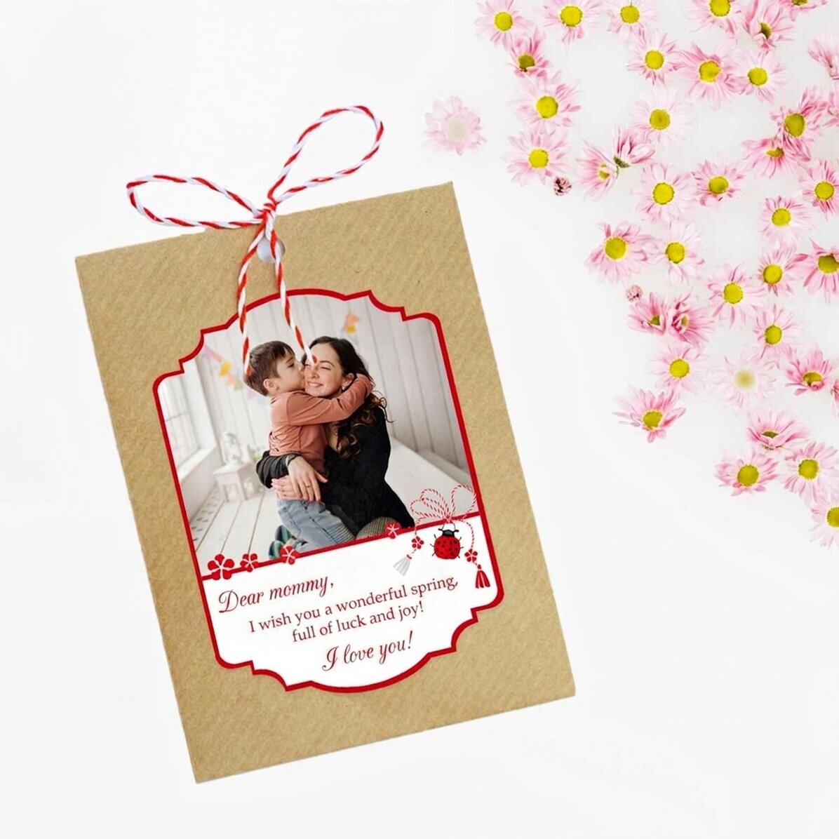 Martisor da piantare personalizzato con foto e messaggio