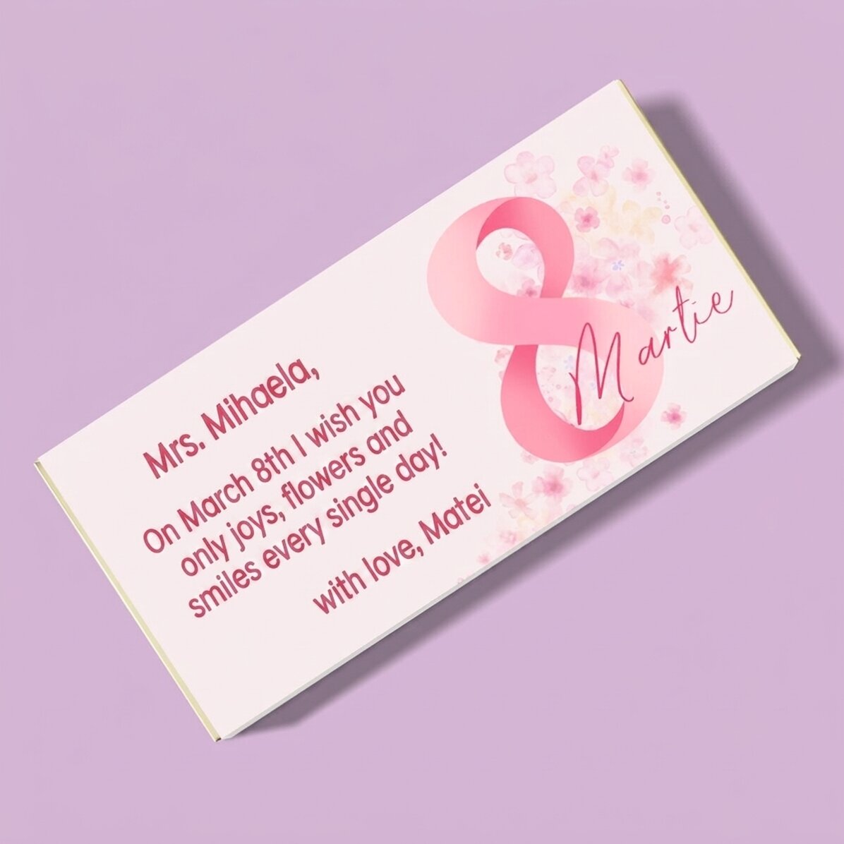 Cioccolato personalizzato con messaggio - Messaggio per l