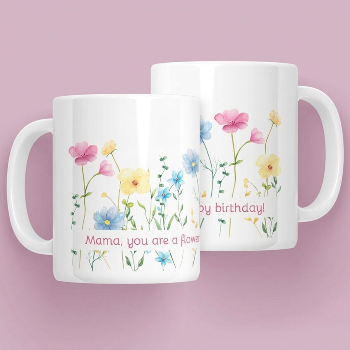 Tazza personalizzata con scritta - Flowers