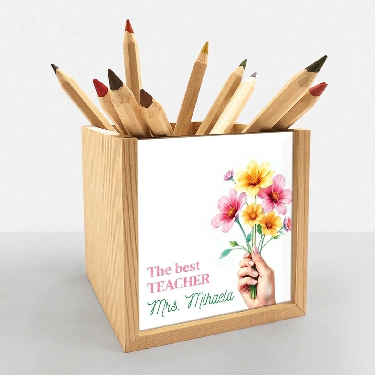 Portamatite personalizzato con scritta - Fiori per te