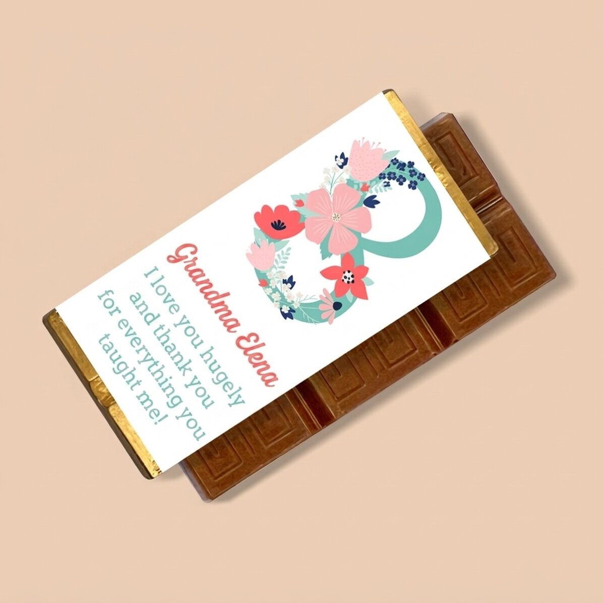 Mini tavoletta di cioccolato personalizzata con messaggio - 8 marzo