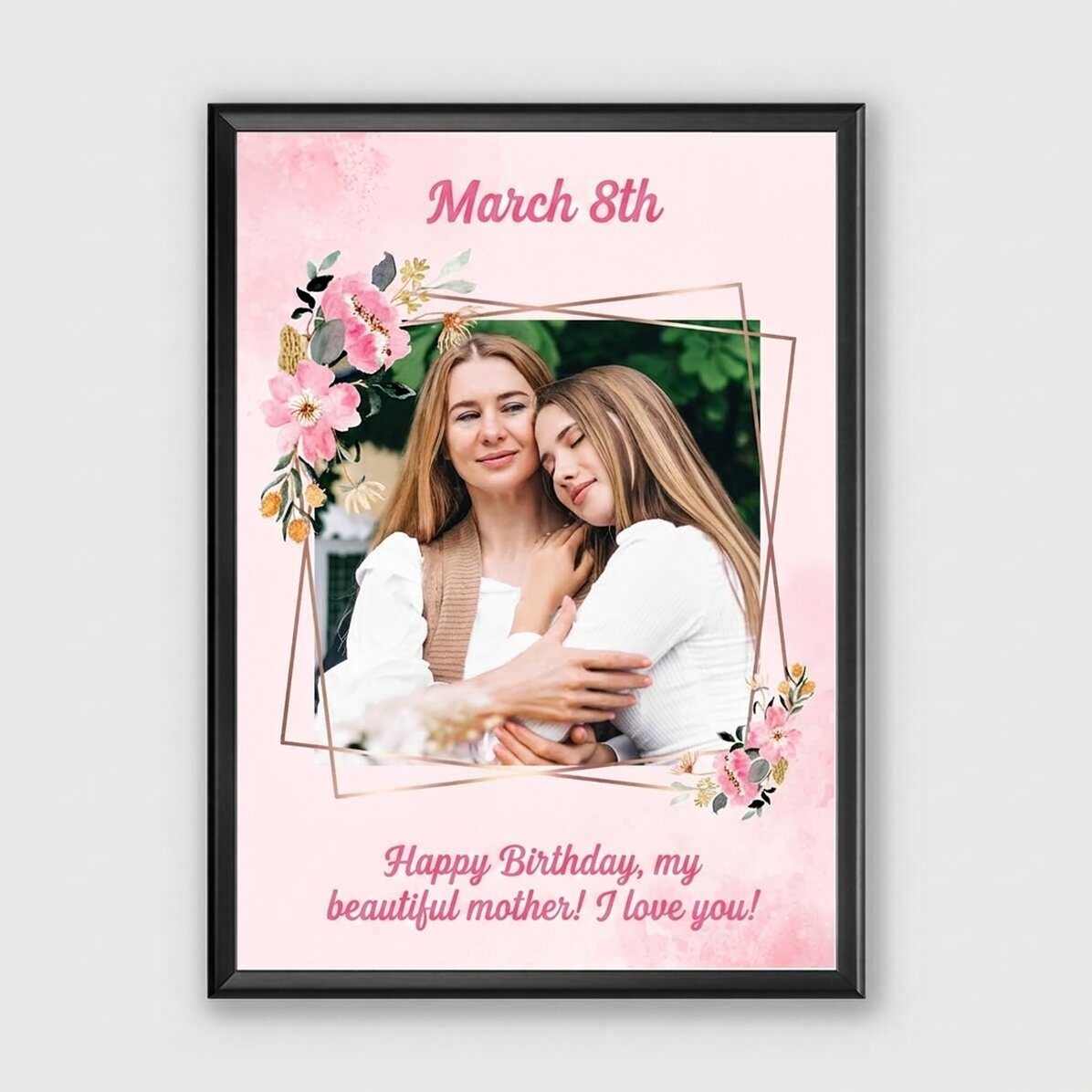 Quadro personalizzato con una foto e un messaggio - 8 marzo