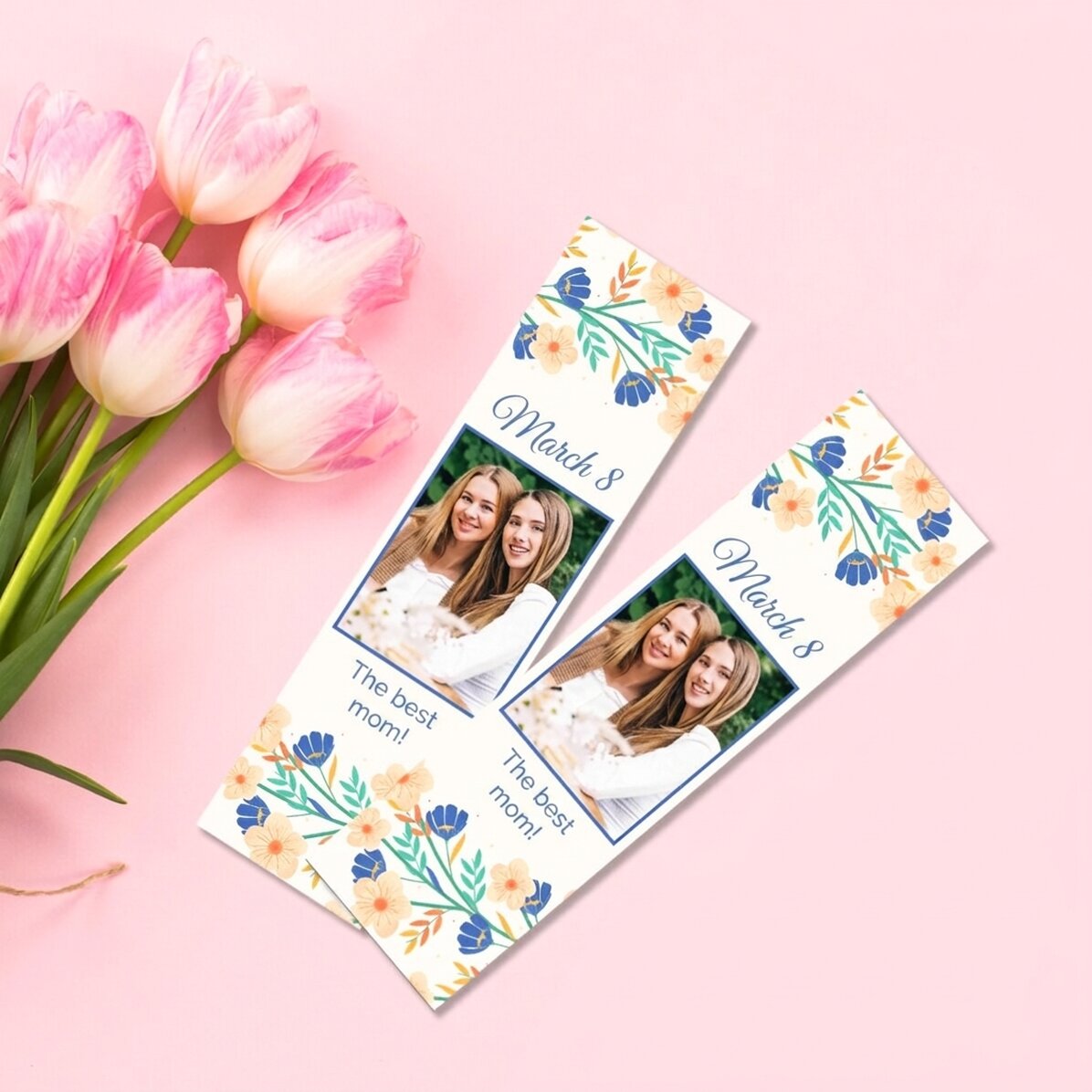 Segnalibro personalizzato con foto e messaggio - Primavera