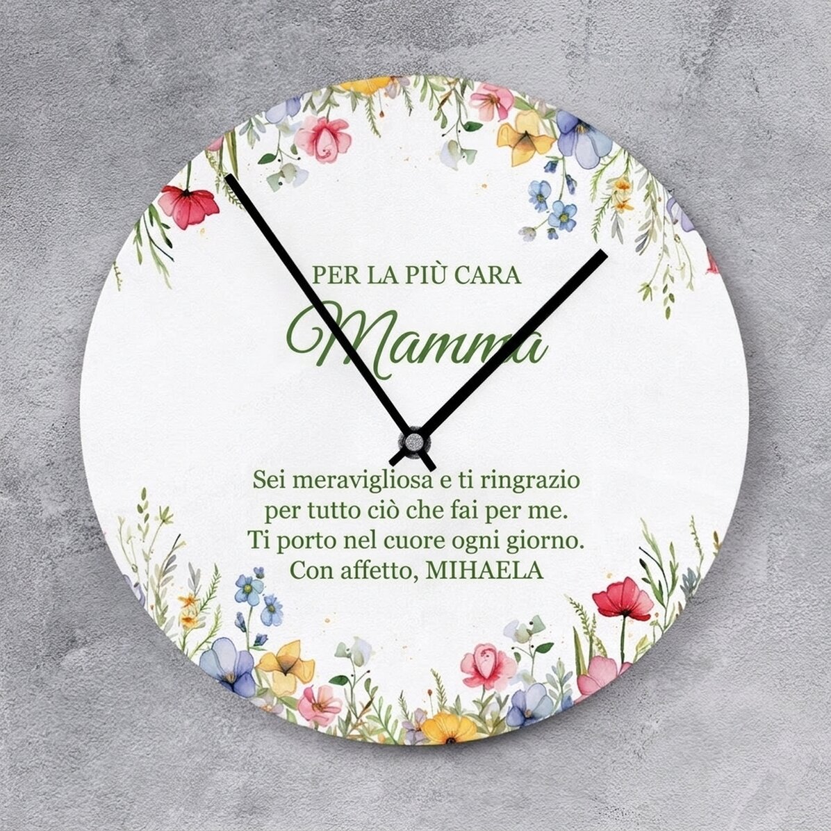 Orologio personalizzato con messaggio di apprezzamento - Floral