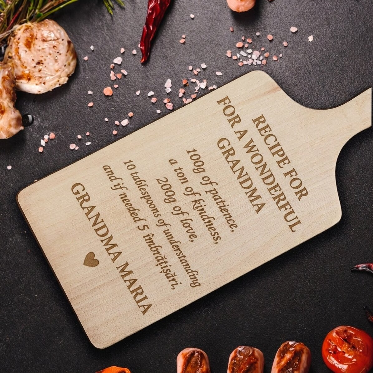 Tagliere personalizzato con messaggio - Reteta