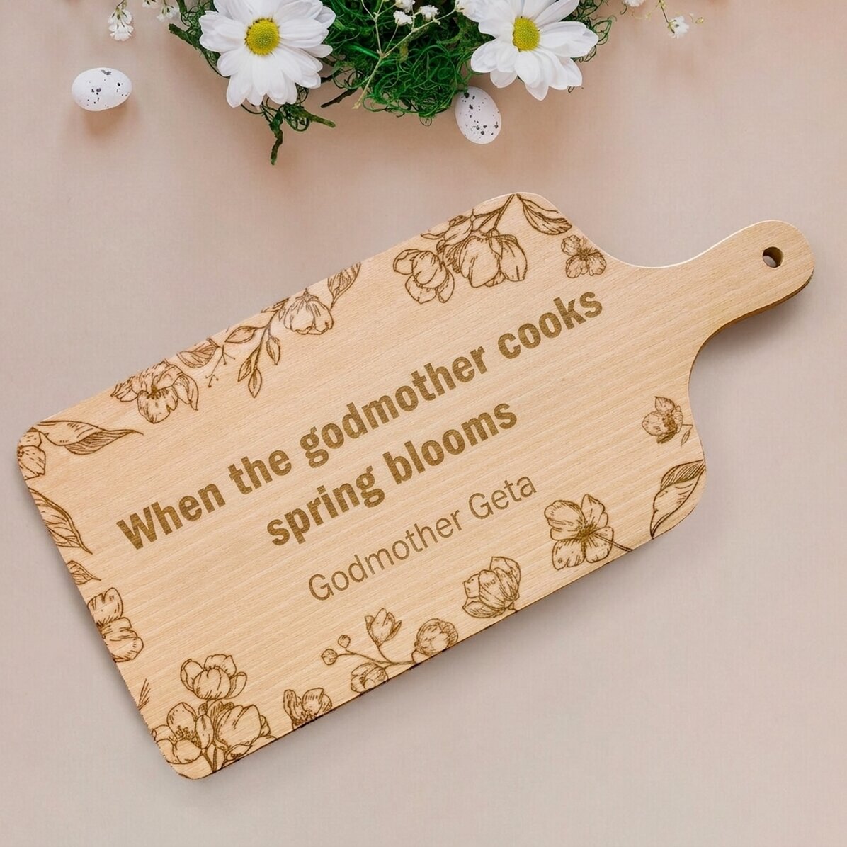 Tagliere personalizzato con dedica - Primavera in cucina