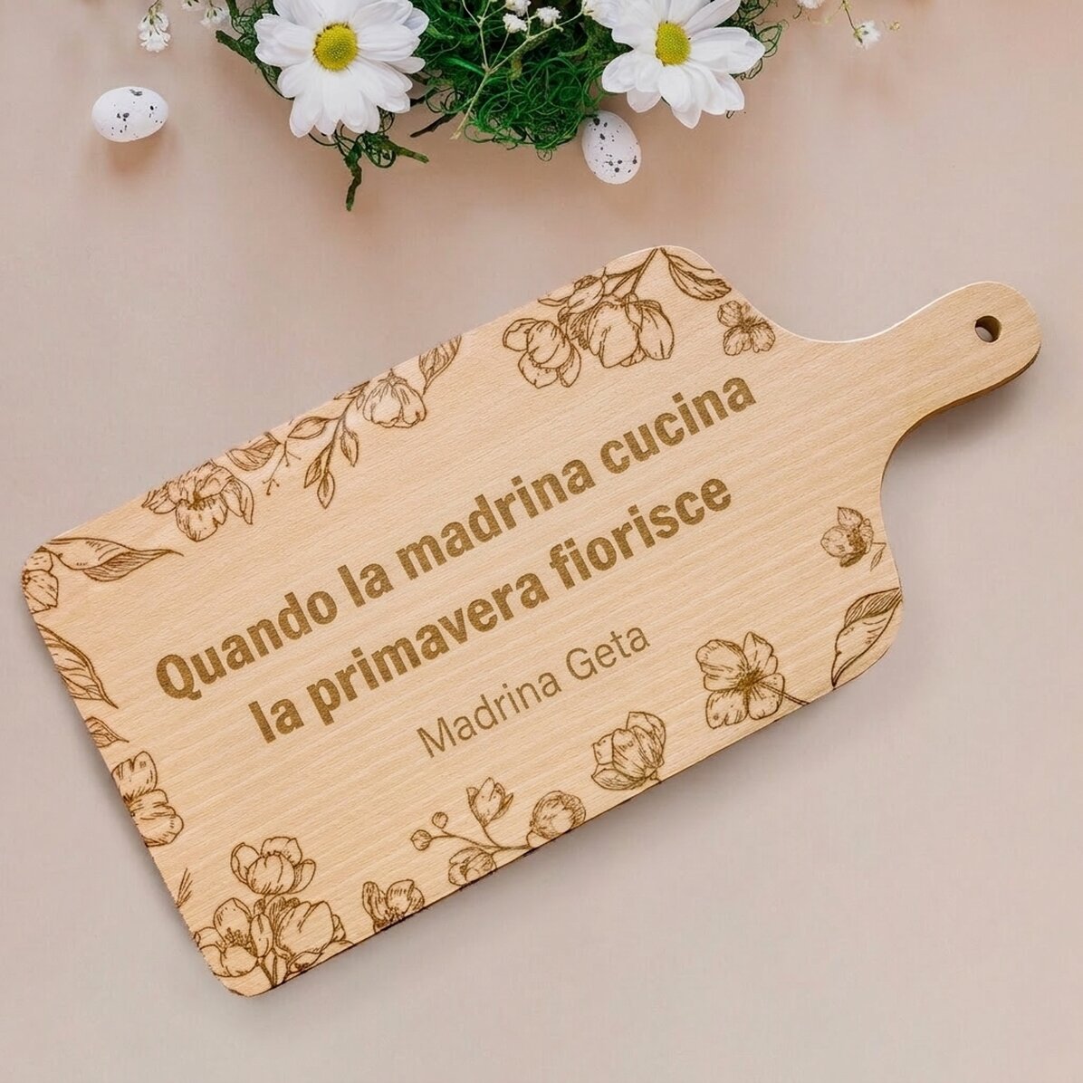 Tagliere personalizzato con dedica - Primavera in cucina