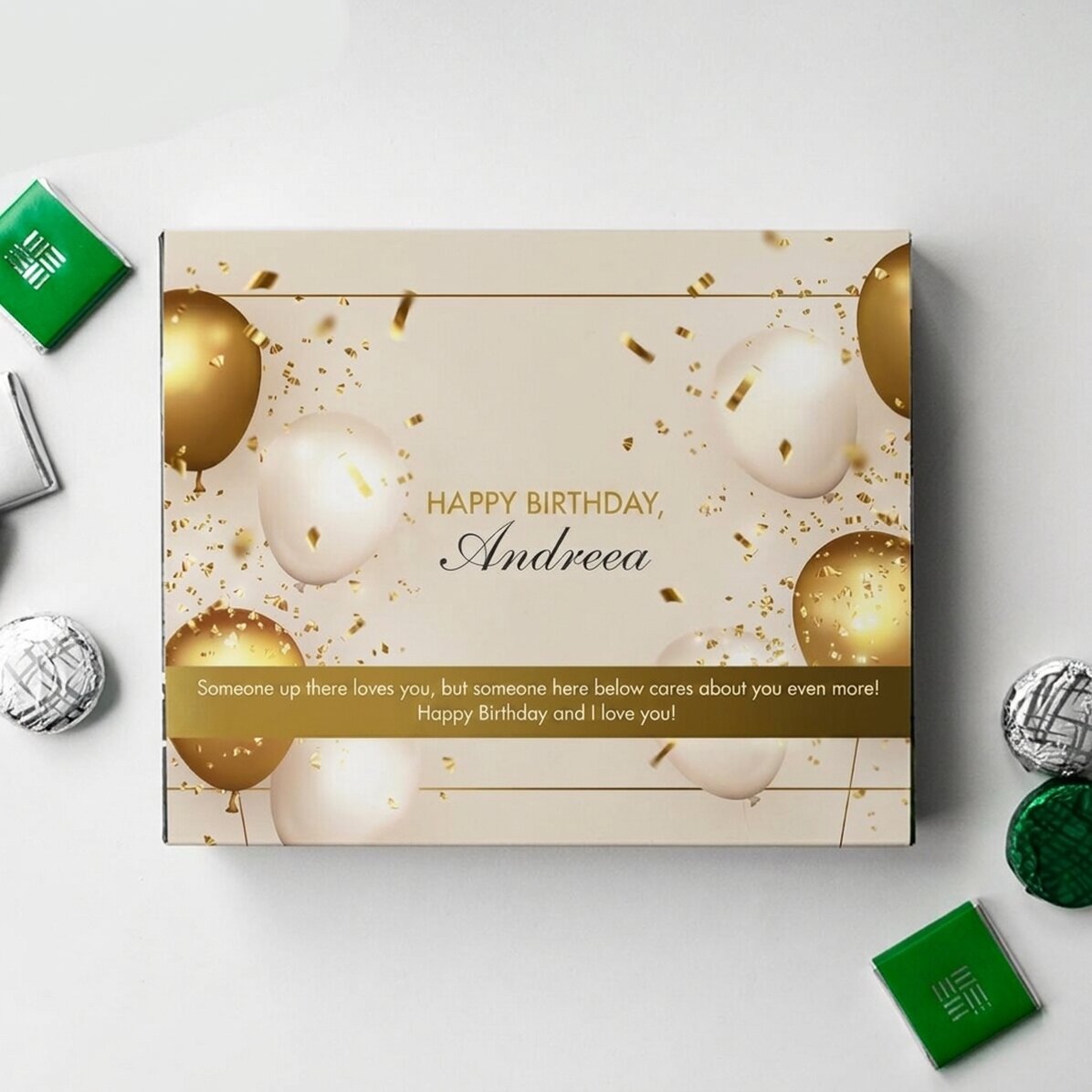 Scatola di cioccolatini personalizzata con messaggio - Compleanno