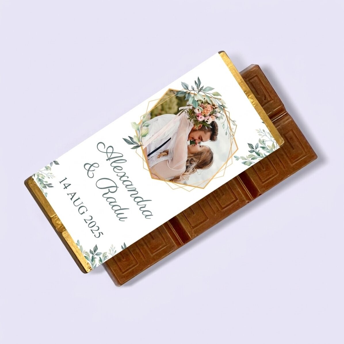 Mini tavoletta di cioccolato personalizzata con foto e testo - Elegance