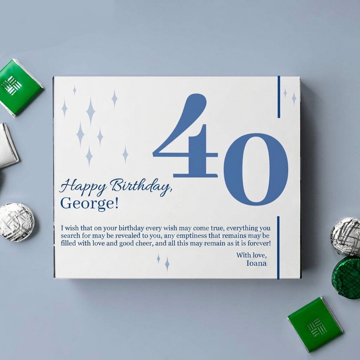Scatola di caramelle personalizzata con messaggio - Buon compleanno!