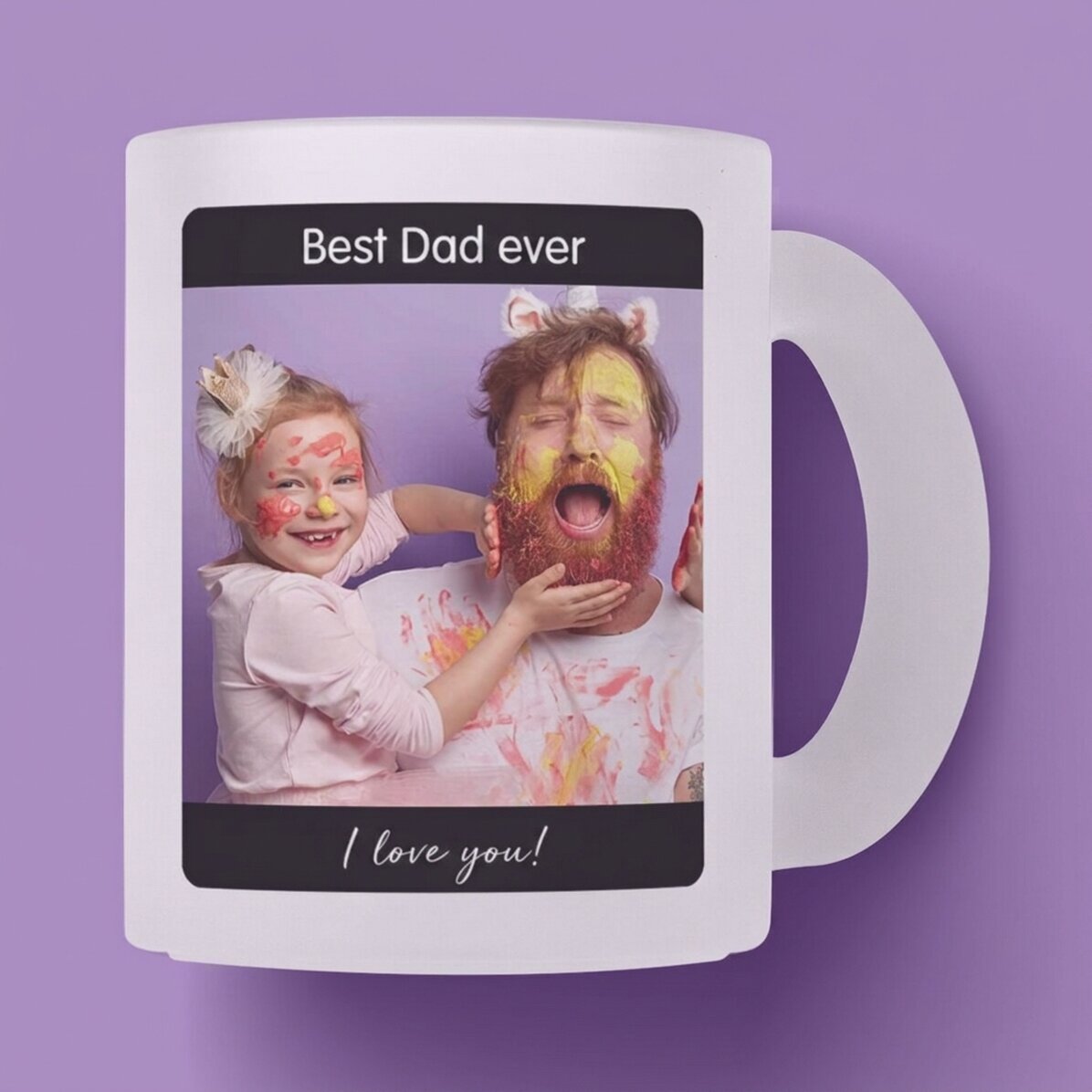 Tazza in vetro personalizzata con testo e foto - Il mio eroe