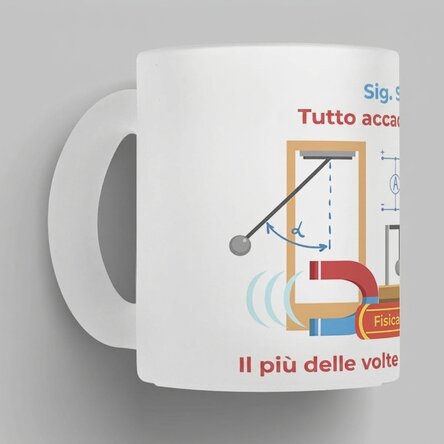 Tazza in vetro opaco personalizzata con messaggio - Insegnante di fisica