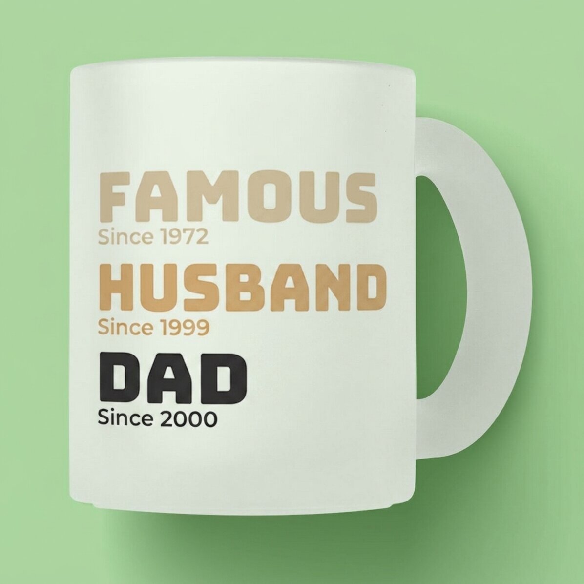 Tazza in vetro opaco personalizzata con testo - La storia di mio padre