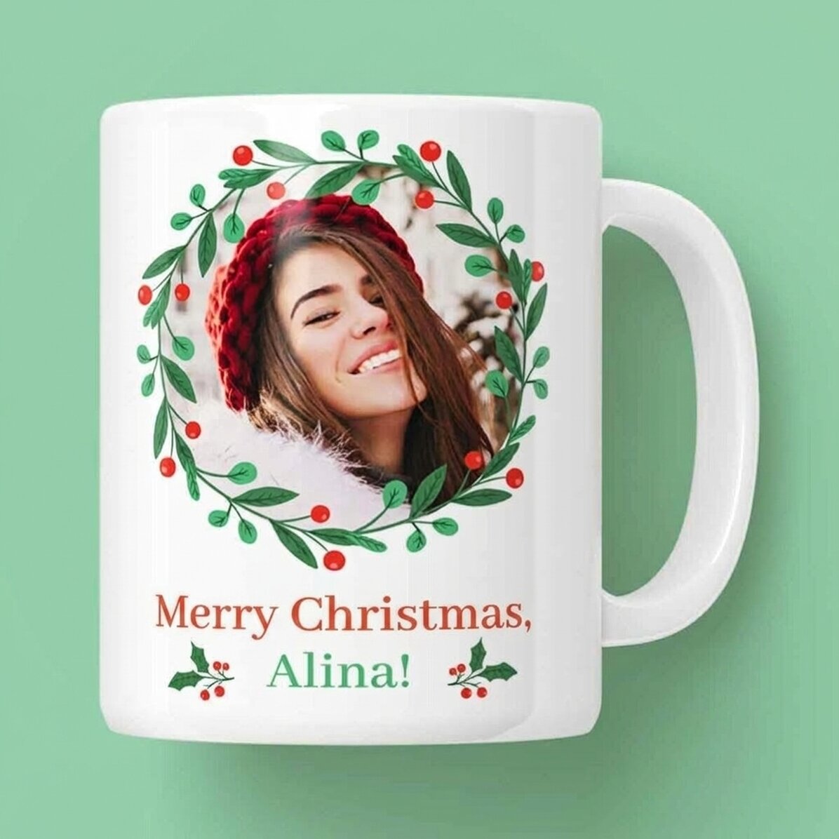 Tazza personalizzata con testo e foto - Buon Natale!