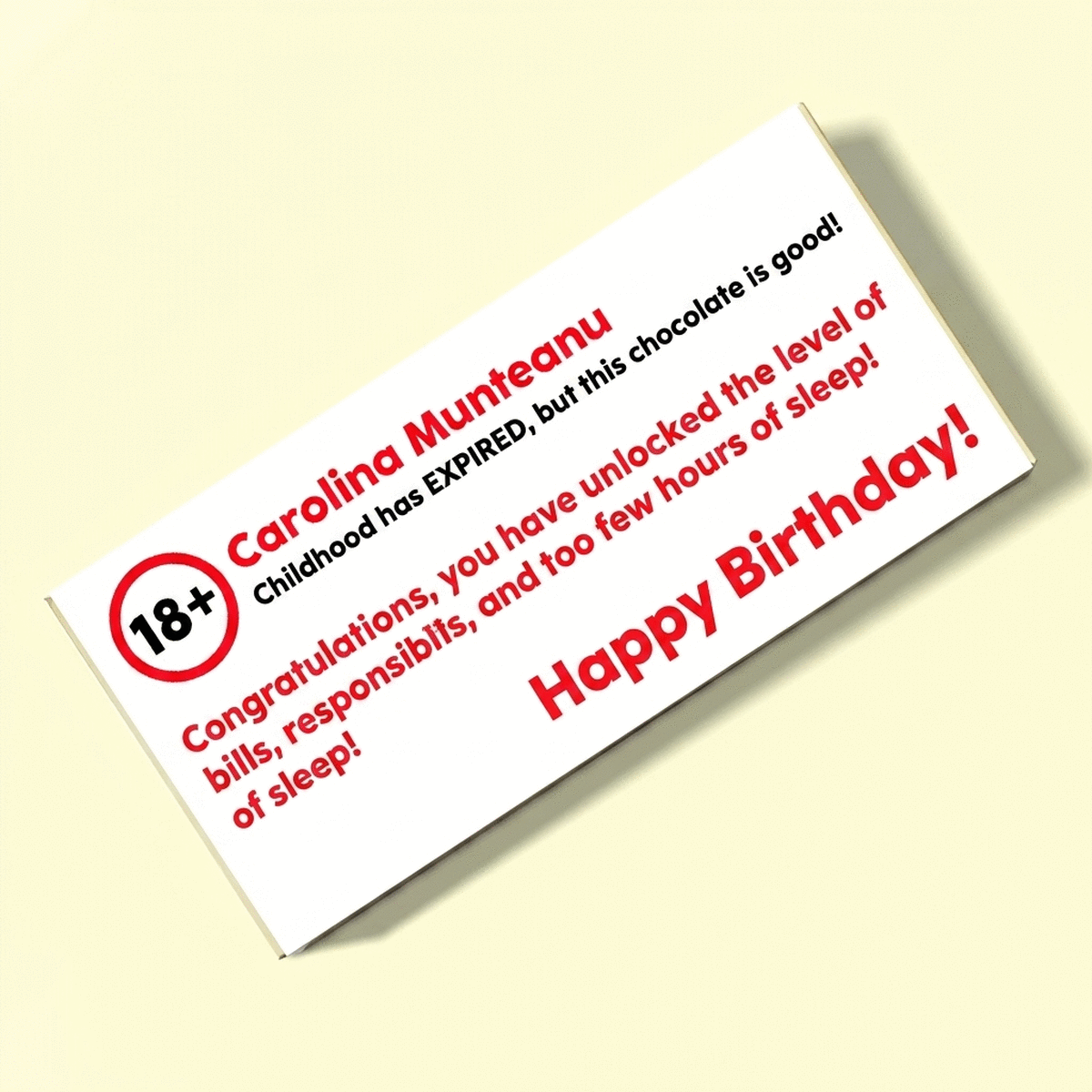 Cioccolato personalizzato con scritta - Auguri di compleanno