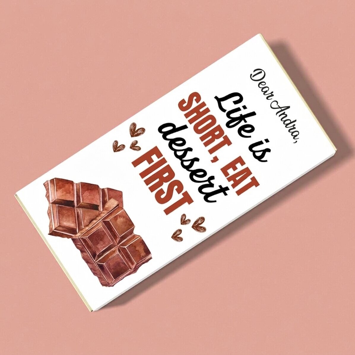 Cioccolato personalizzato con scritta - Life is short