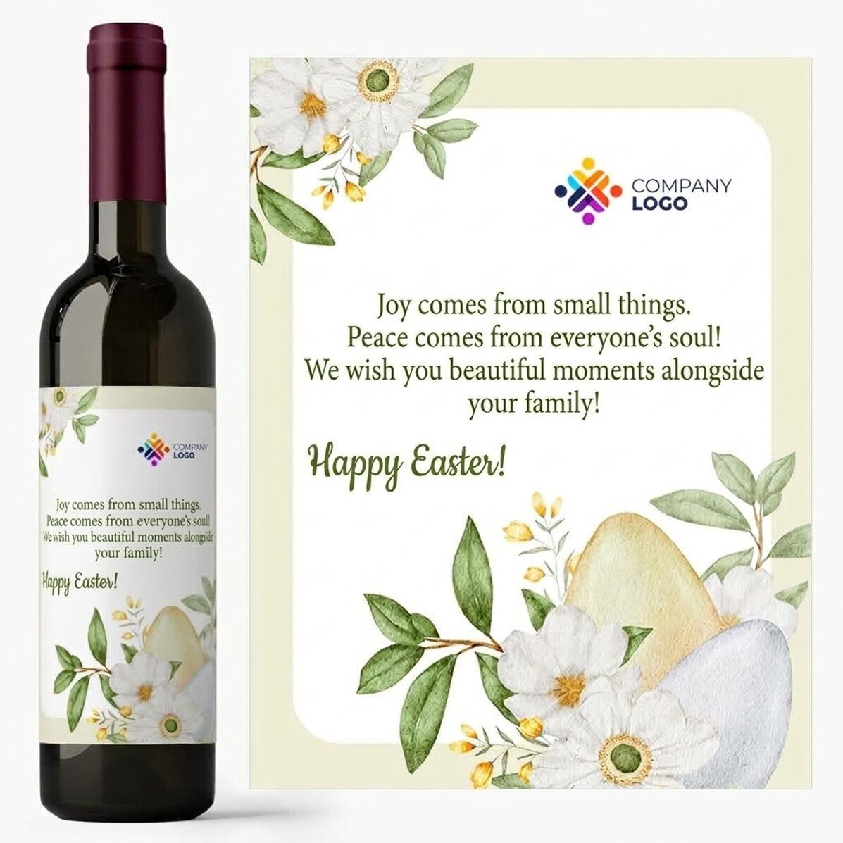 Vino personalizzato con logo e messaggio - Pasqua