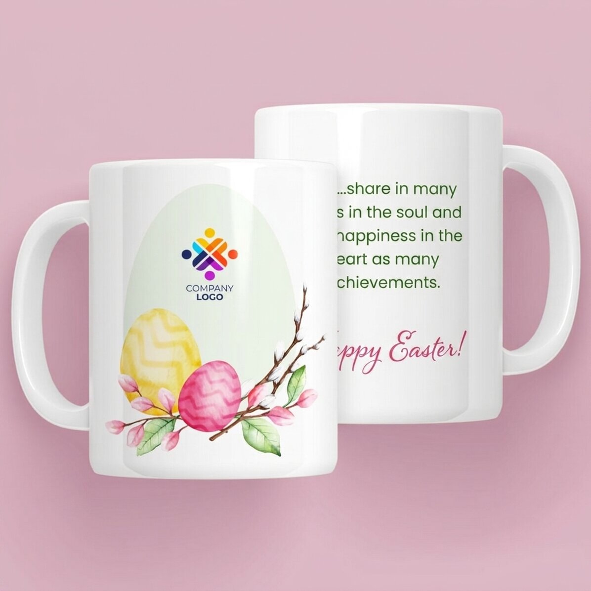 Tazza personalizzata con logo e testo - Buona Pasqua!