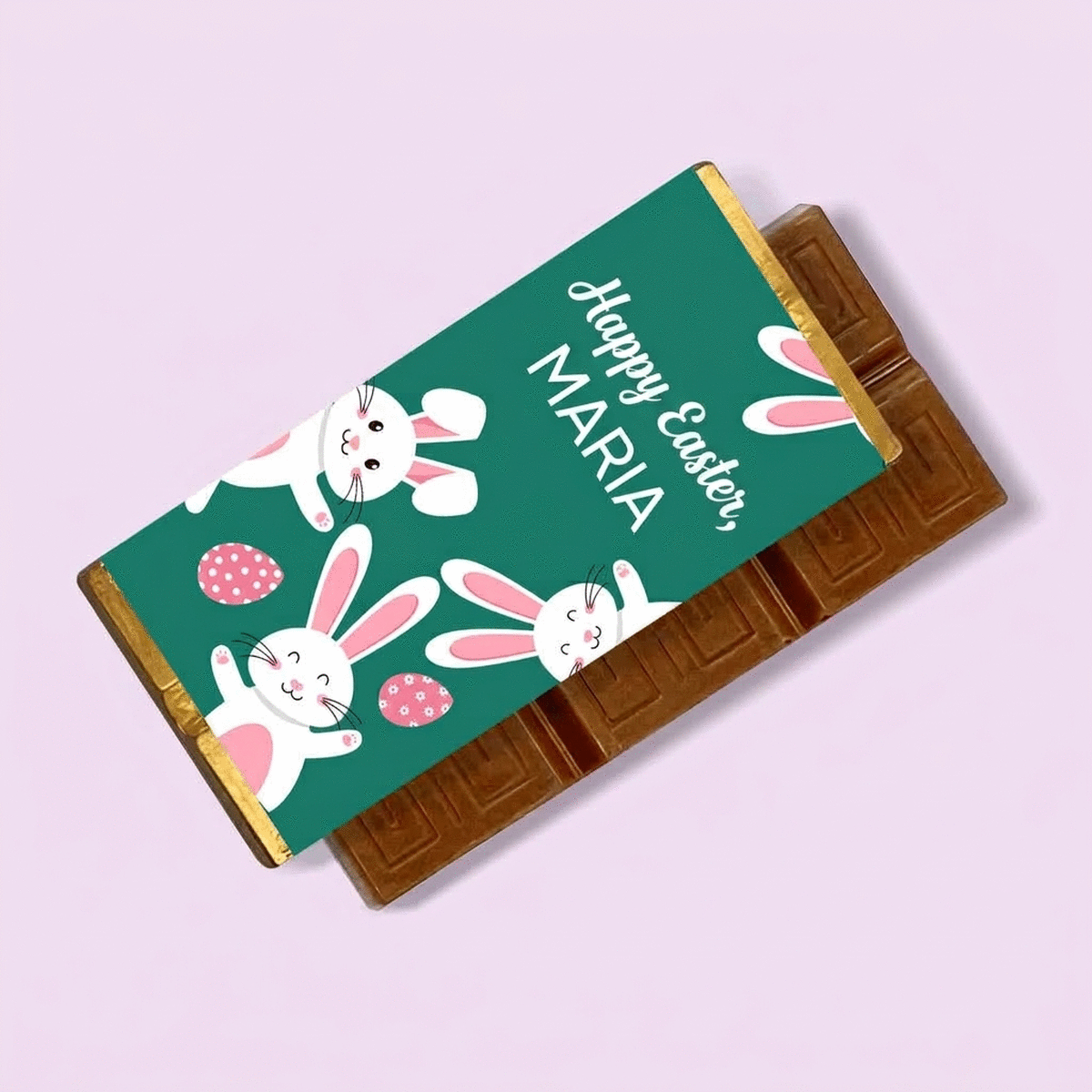 Mini tavoletta di cioccolato personalizzata con messaggio - Coniglietti pasquali