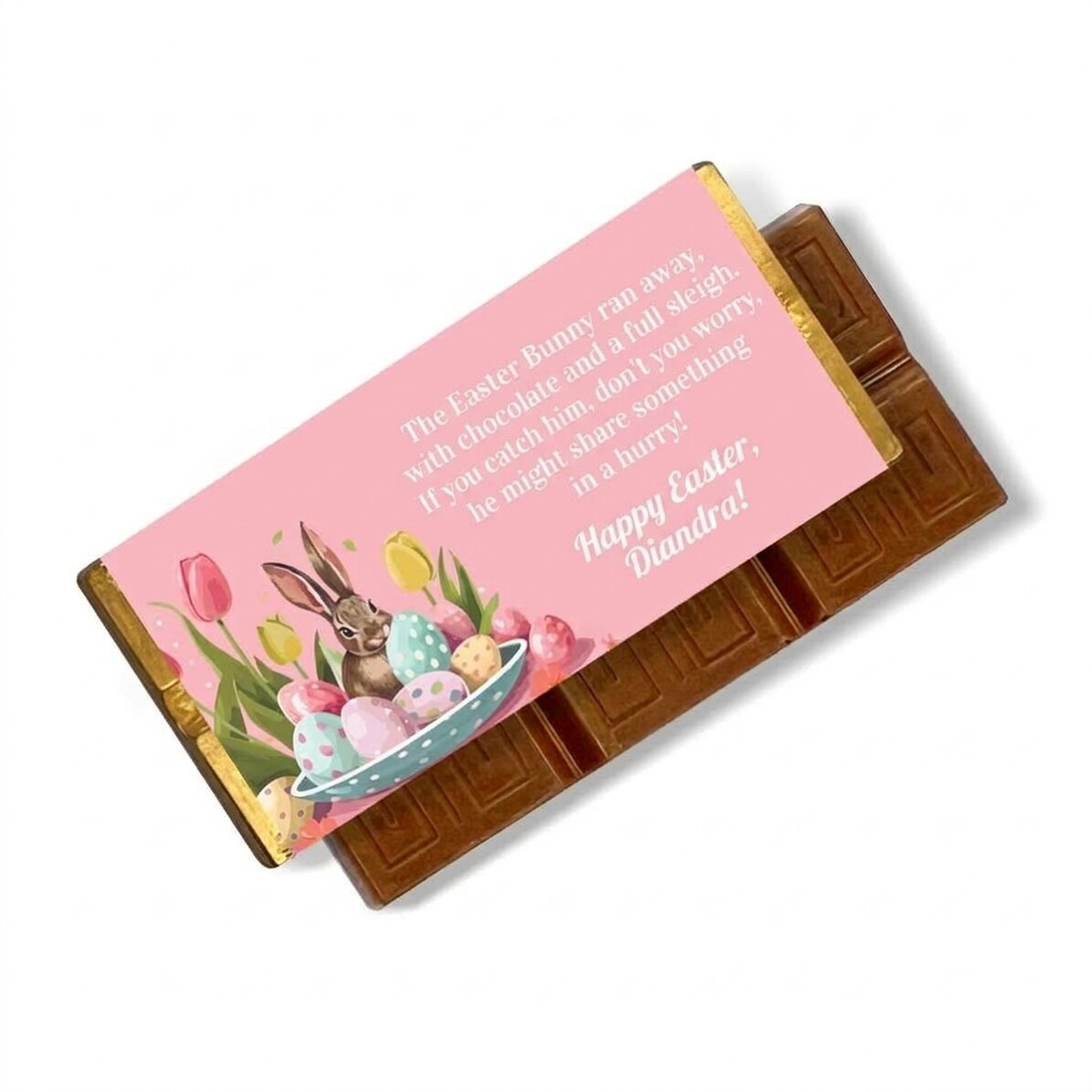Mini tavoletta di cioccolato personalizzata con messaggio - Coniglietto