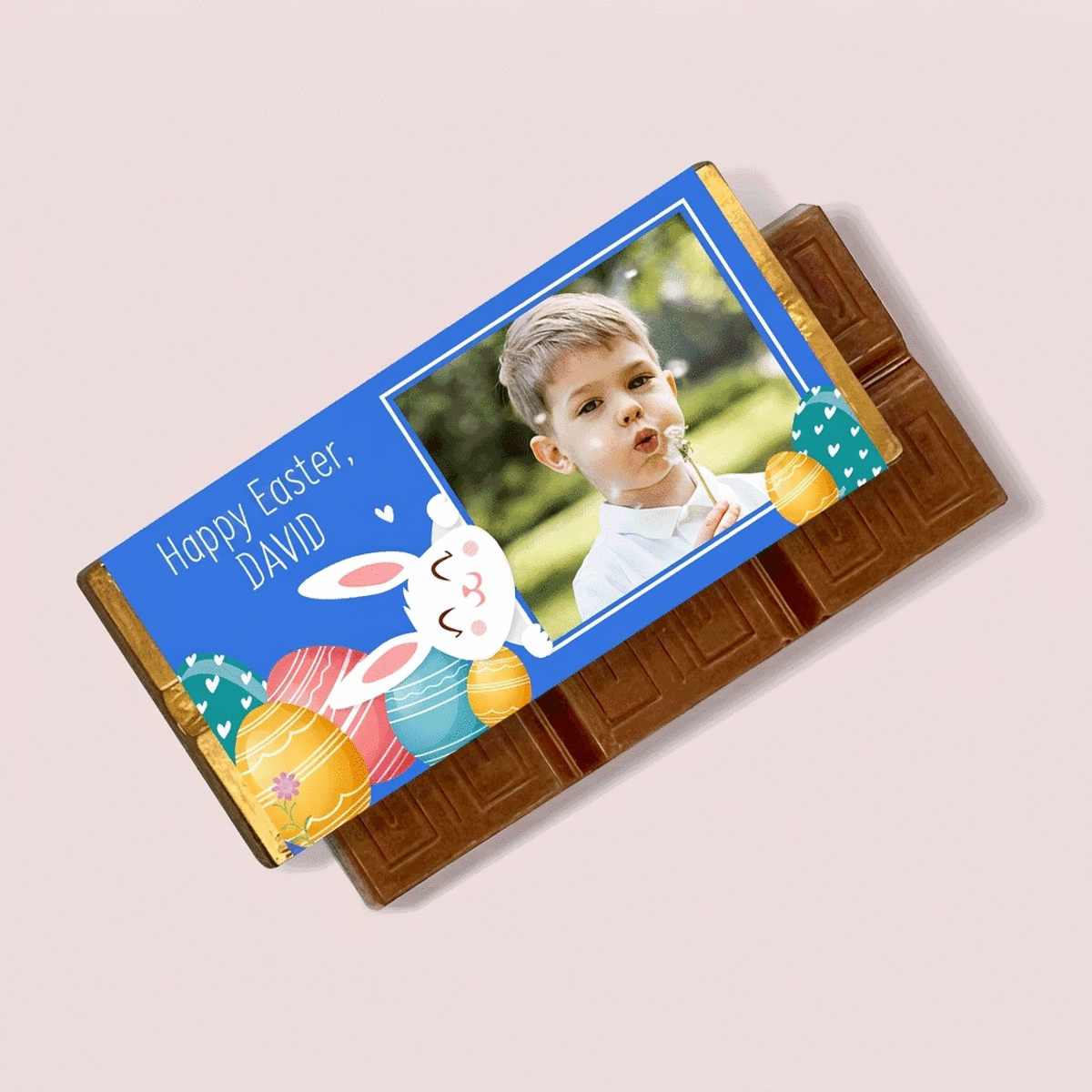 Mini tavoletta di cioccolato personalizzata con messaggio e foto - Pasqua