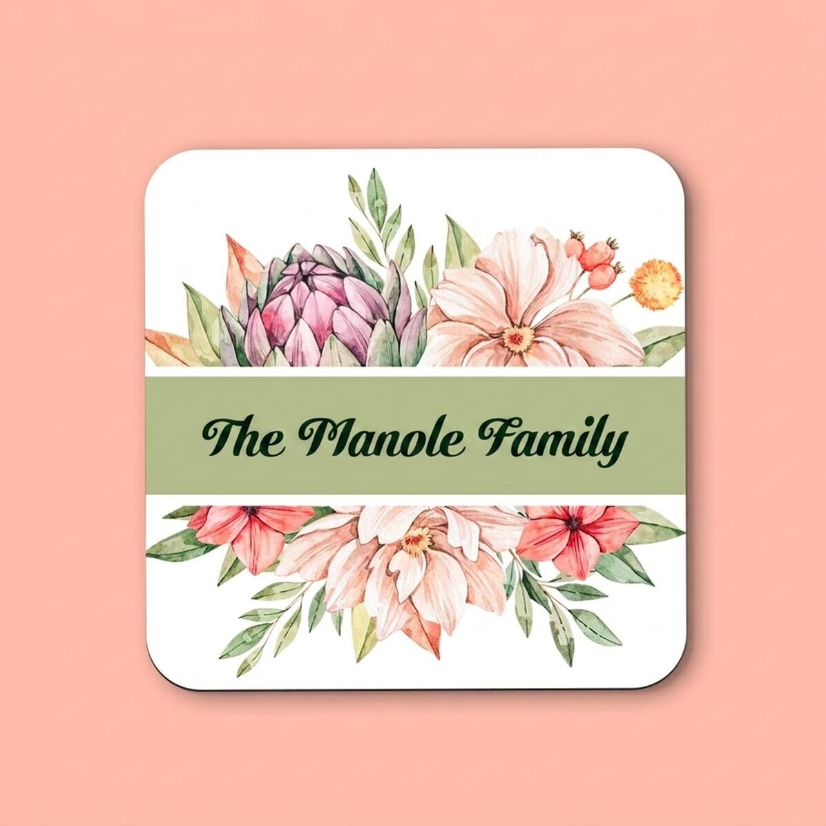 Portabicchieri personalizzato con scritta - Flowers