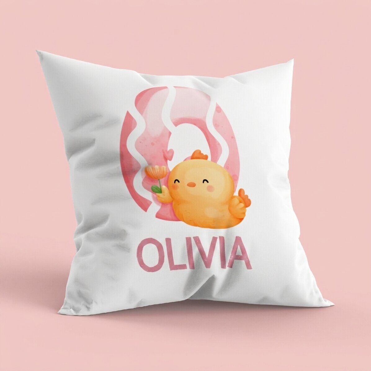 Cuscino personalizzato con nome e iniziale - Cute