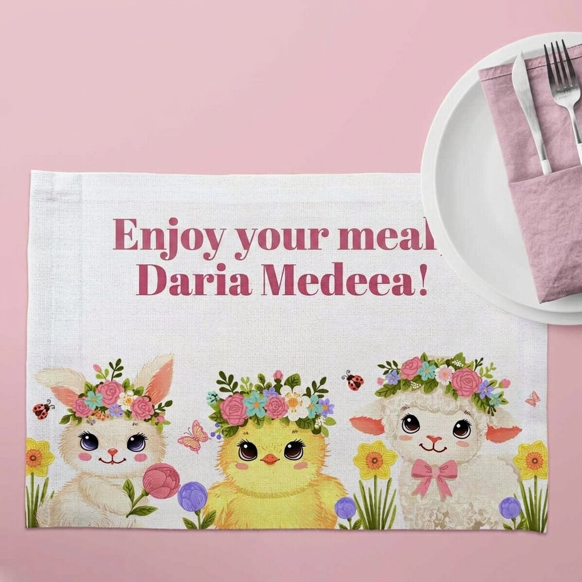 Portapiatto personalizzato con scritta - Animalute