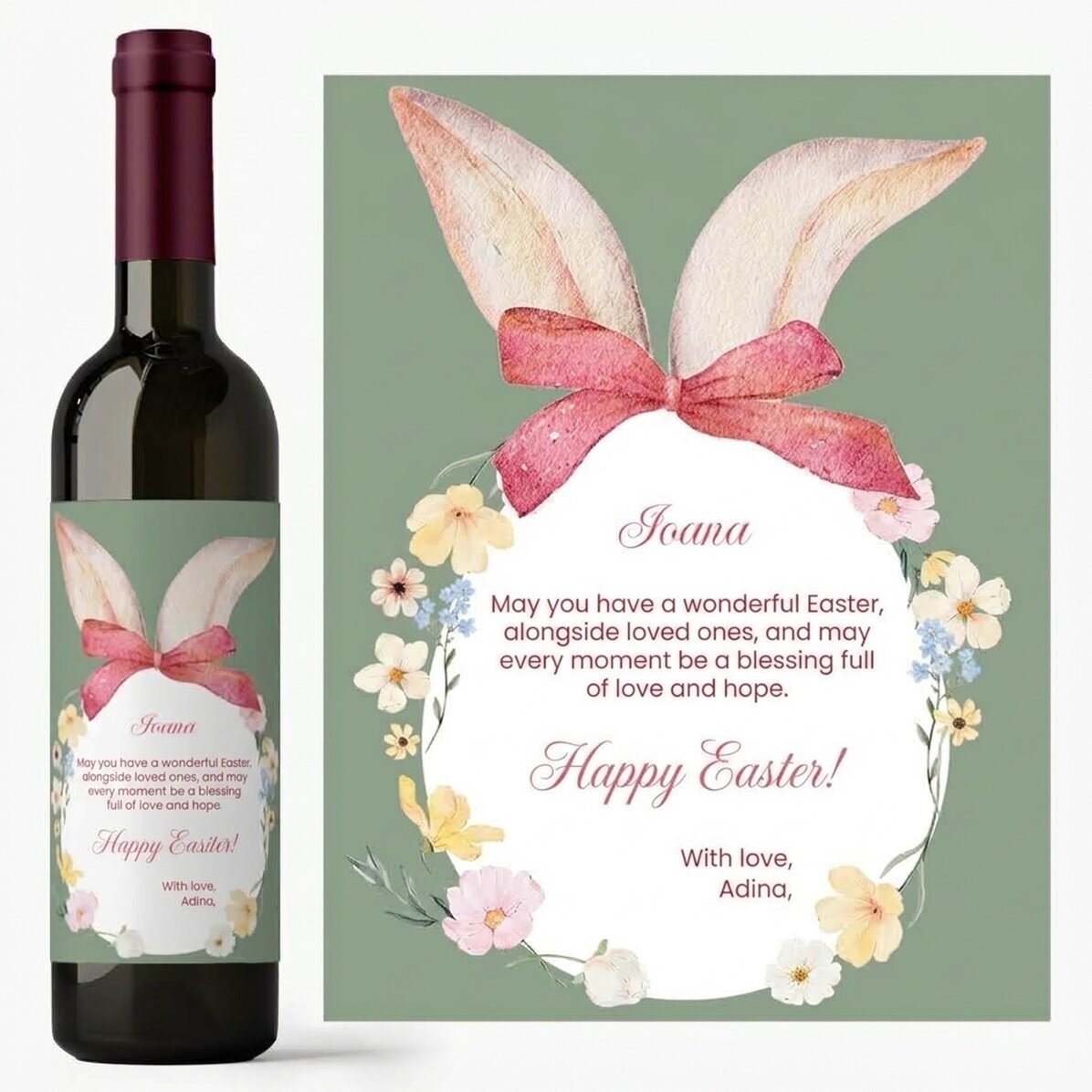 Vino personalizzato con messaggio pasquale - Buona Pasqua!