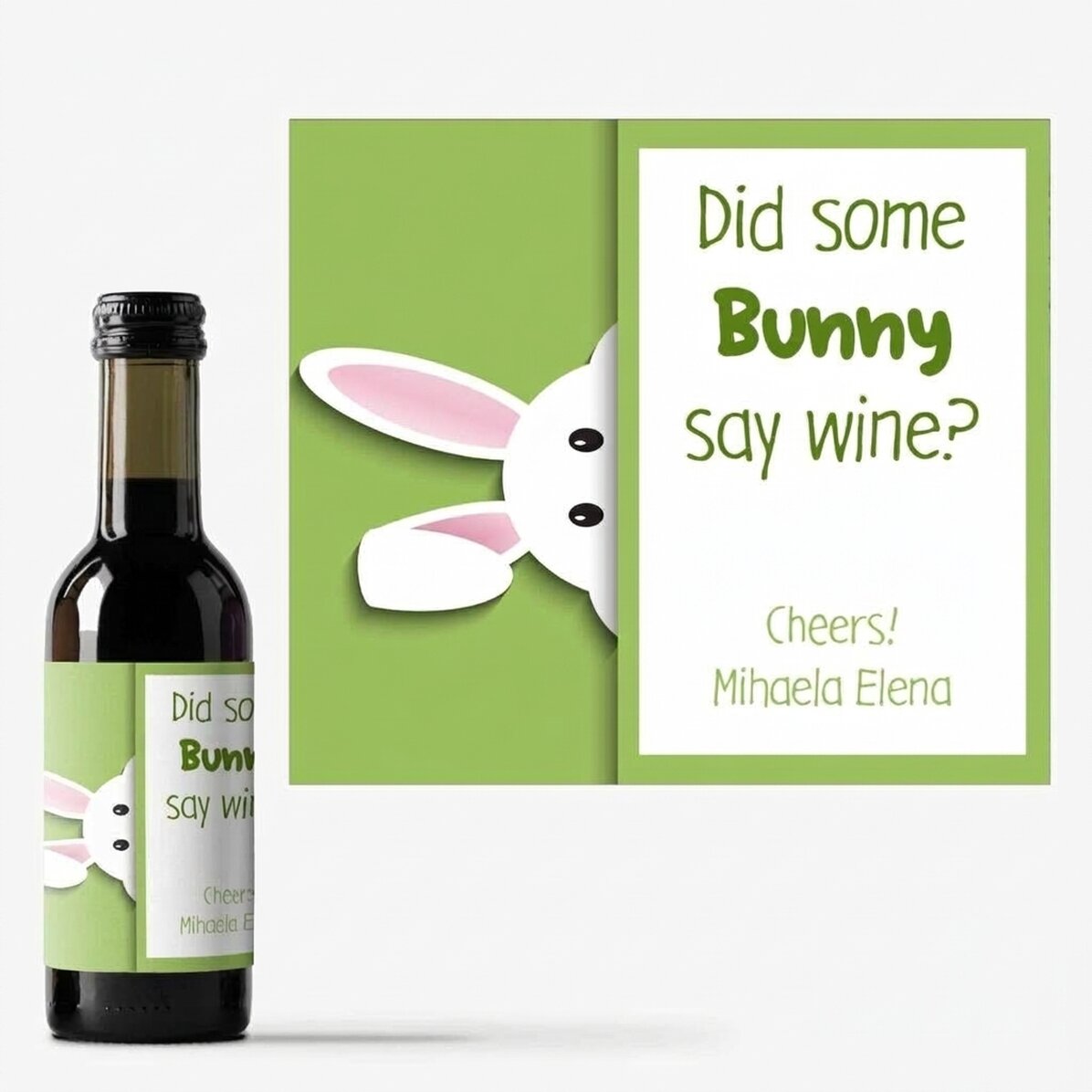 Mini bottiglia di vino personalizzata con messaggio - Bunny