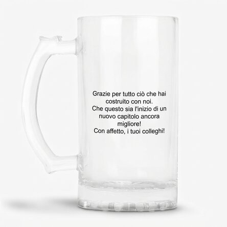 Boccale da birra personalizzato con messaggio
