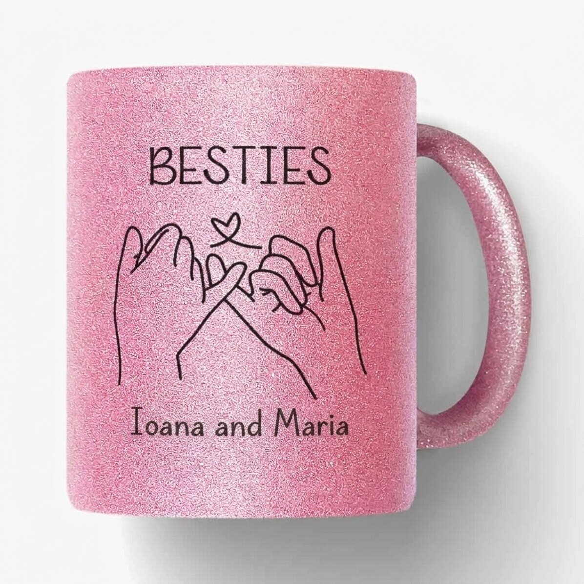 Tazza con glitter personalizzata con nome - migliore amica