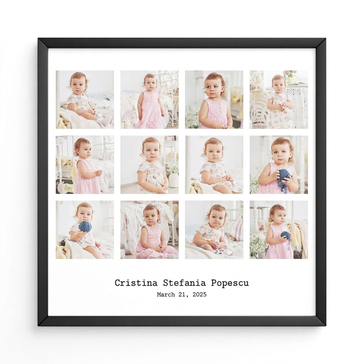 Quadro personalizzato con 12 foto e testo