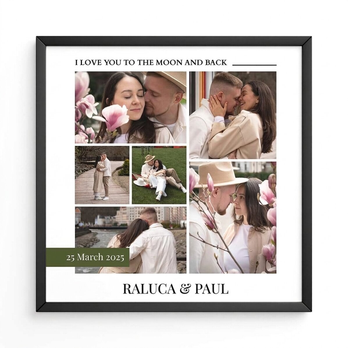 Quadro personalizzato con 6 foto e un messaggio